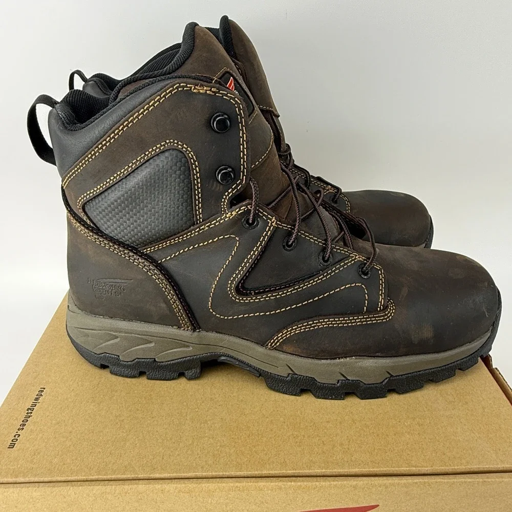 Red Wing 2205 Brown Leather Safety Toe Work Boots Mens 13 D EH Rated NIB
